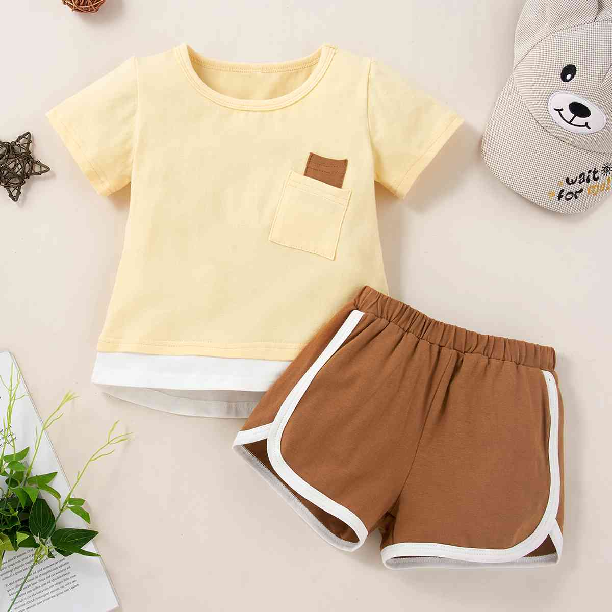 Round Neck Short Sleeve T-Shirt and Shorts Set