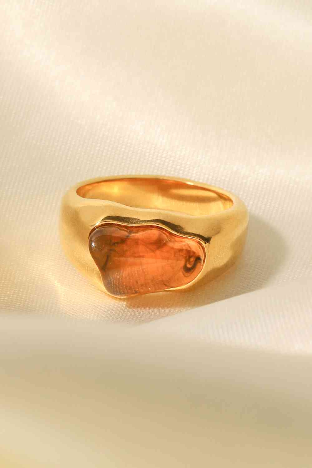 Inlaid Natural Stone Stainless Steel Ring