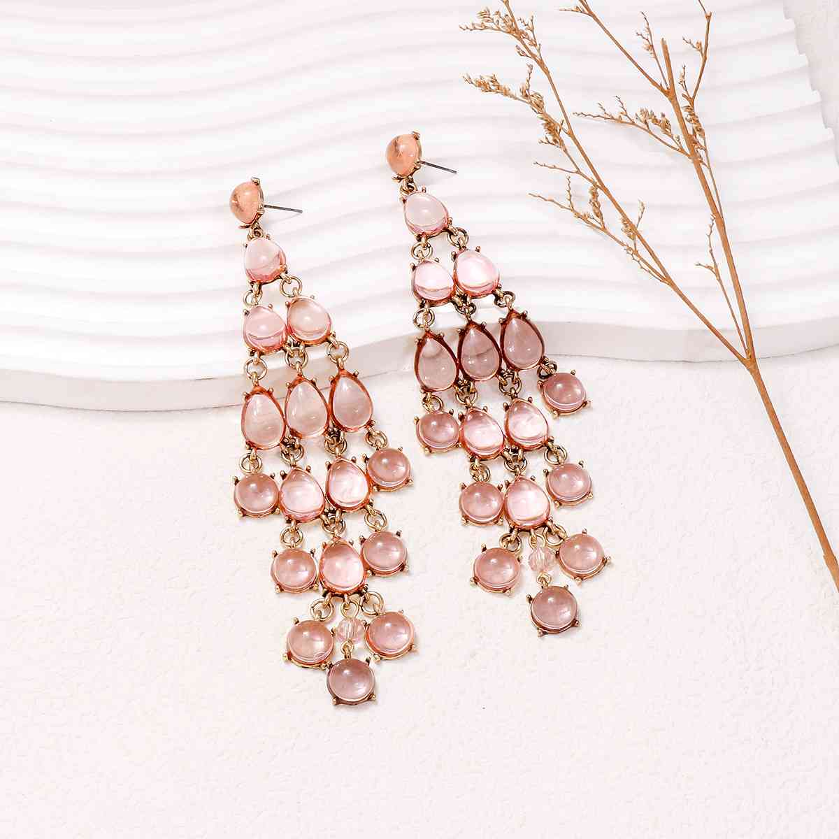 Alloy & Rhinestone Teardrop Earrings