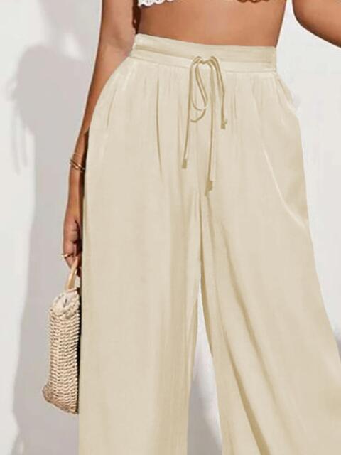 Drawstring Wide Leg Pants