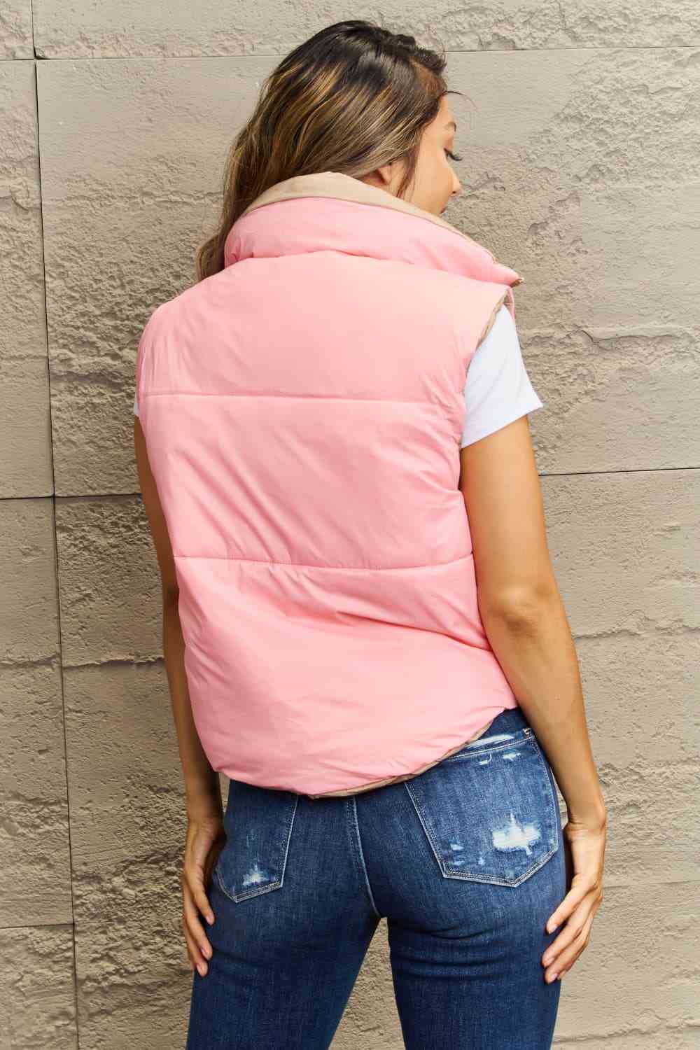 Zip-Up Drawstring Puffer Vest