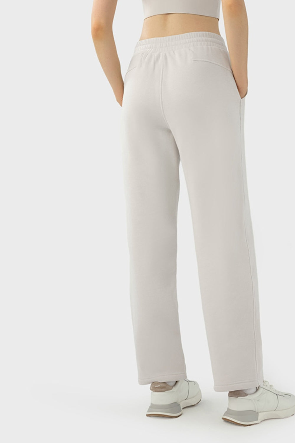 Drawstring Waist Sports Pants with Pockets