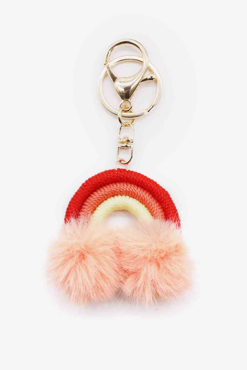 Assorted 4-Pack Rainbow Pom Pom Keychain