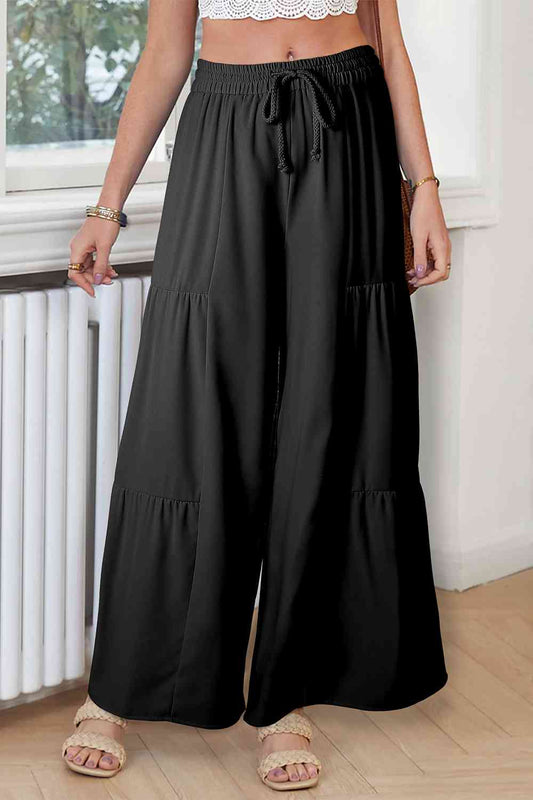 Drawstring Wide Leg Pants