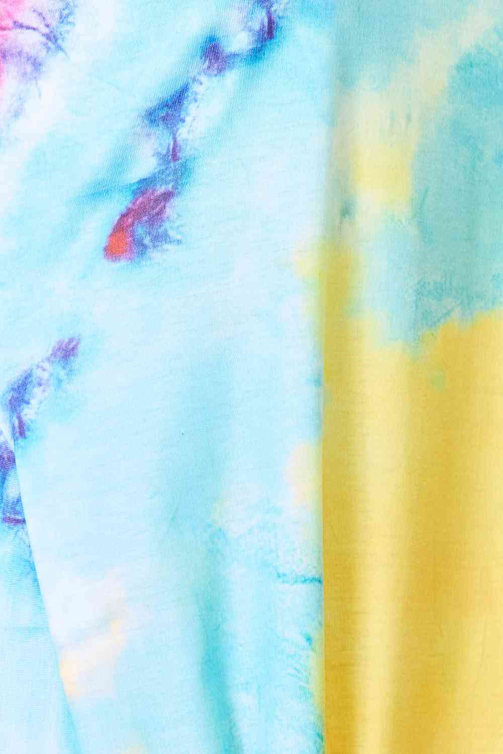 Double Take Tie-Dye V-Neck Twisted Dress