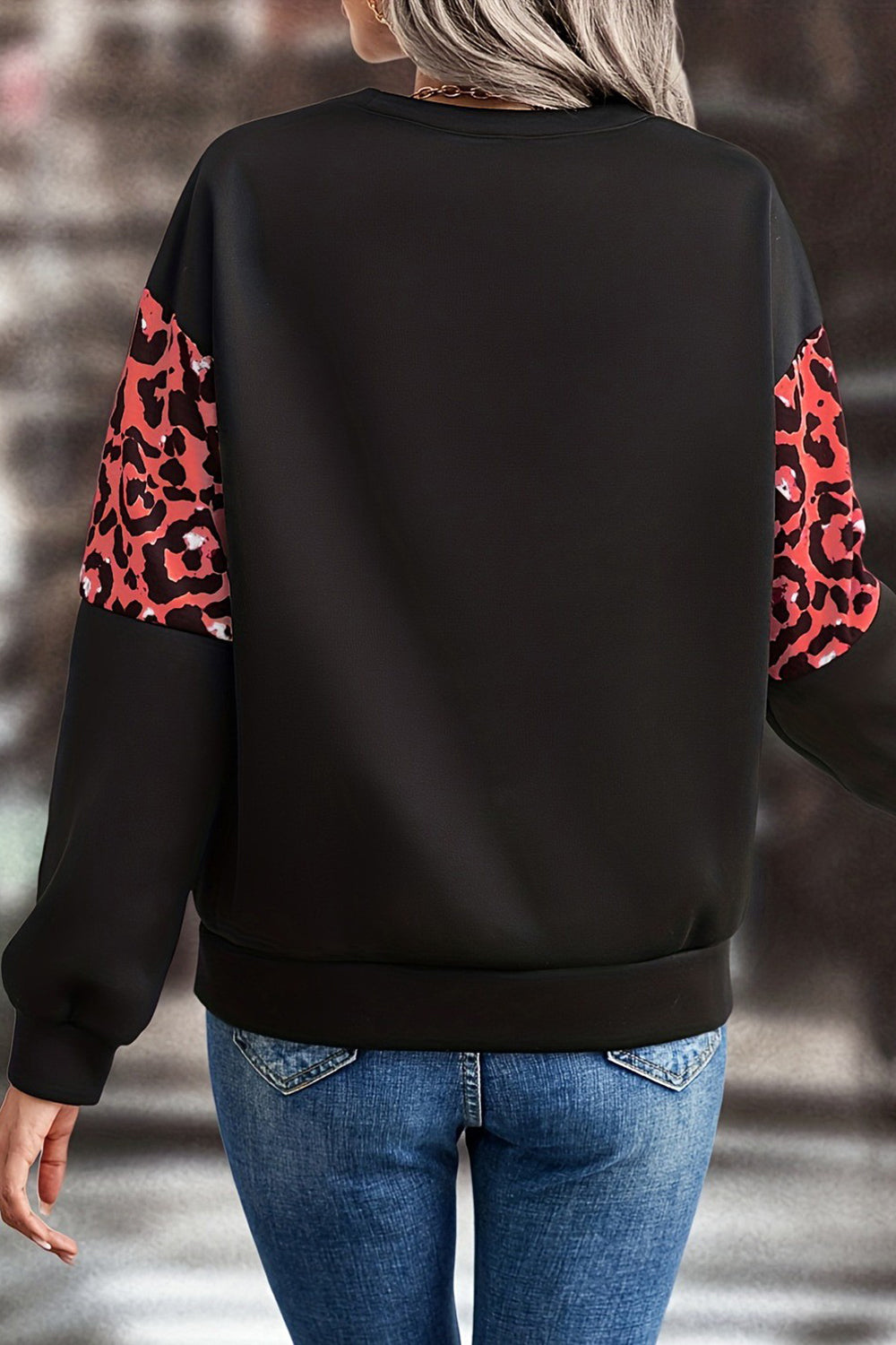 Leopard Dropped Shoulder Sweatshirt