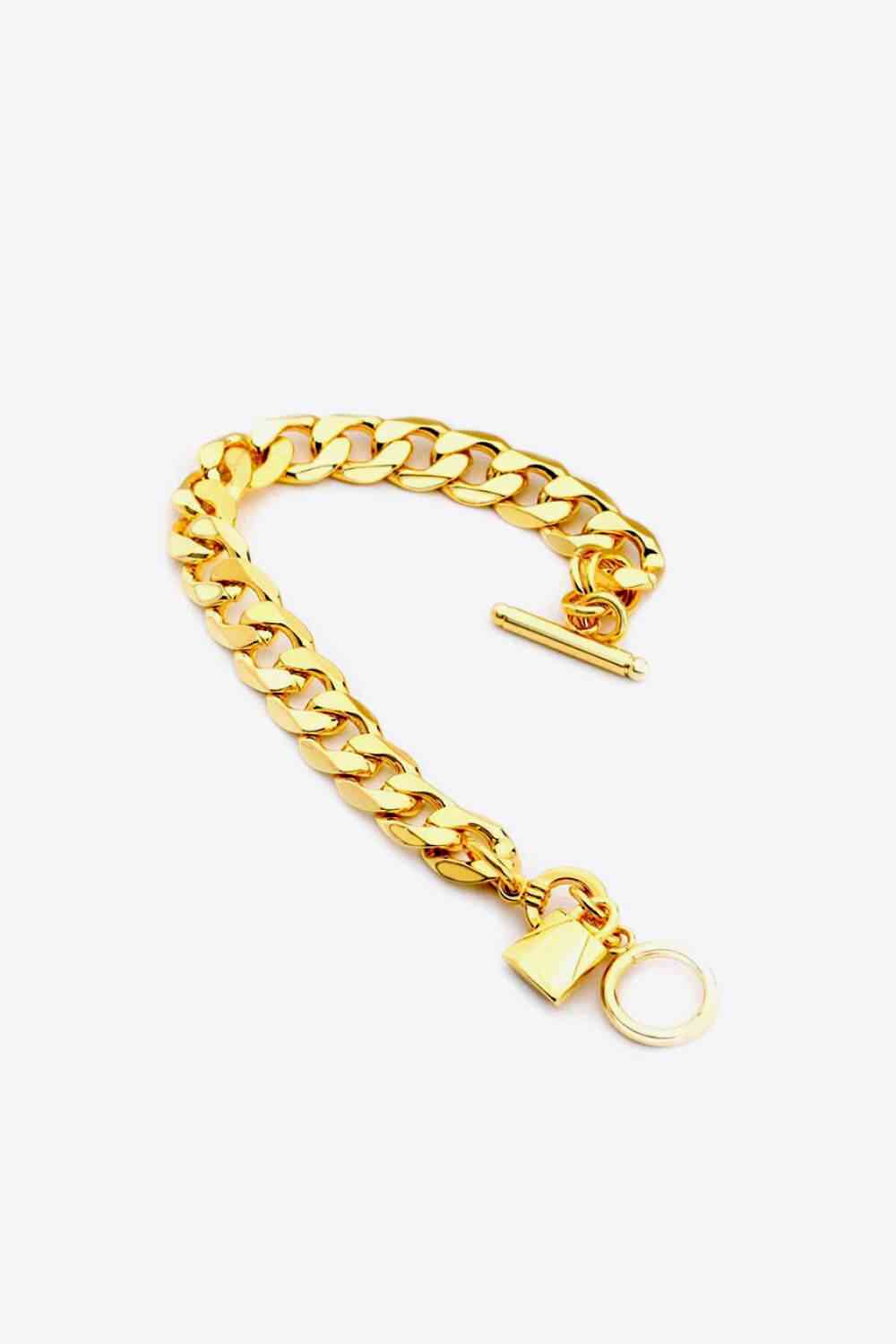 Lock Charm Toggle Clasp Bracelet