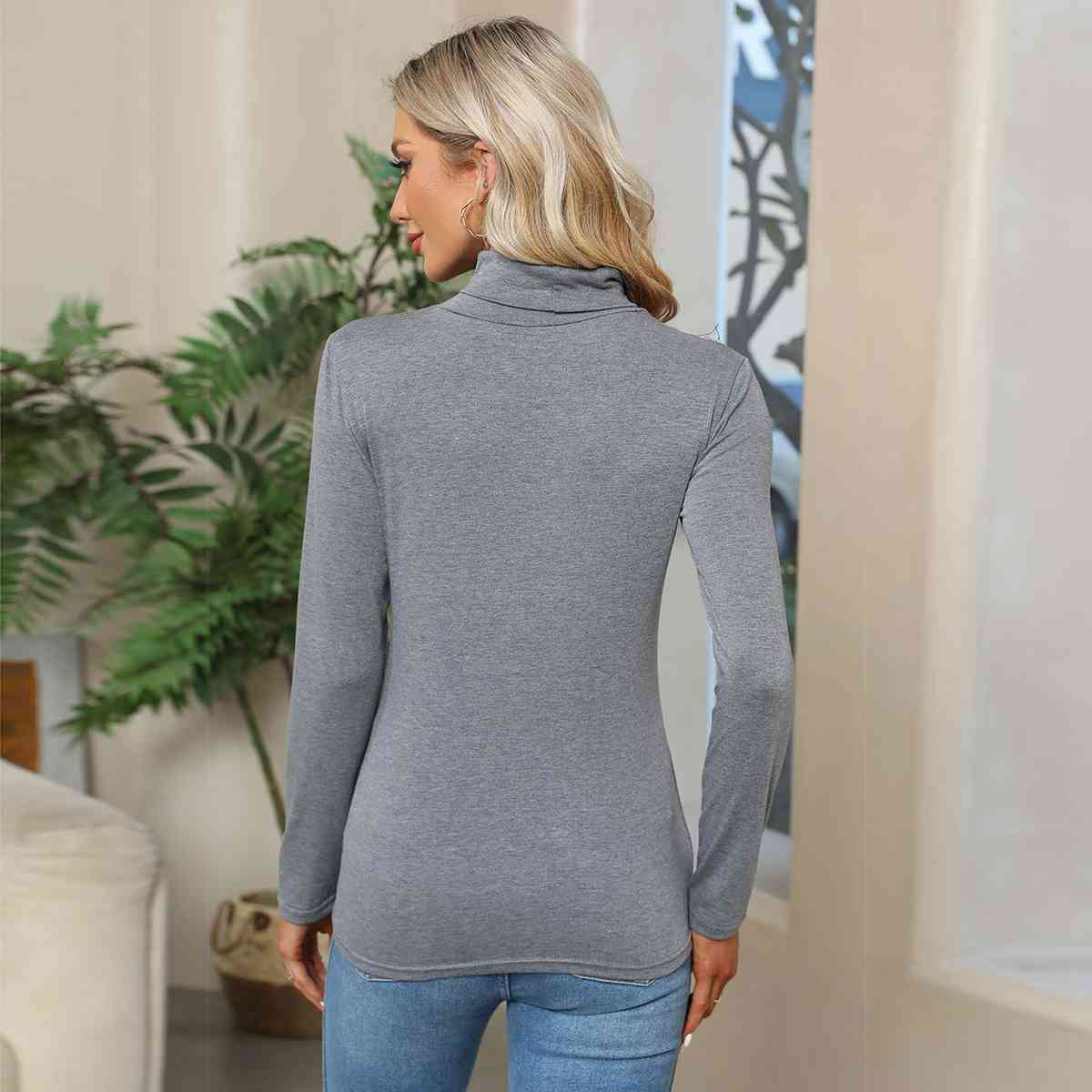 Turtleneck Long Sleeve T-Shirt