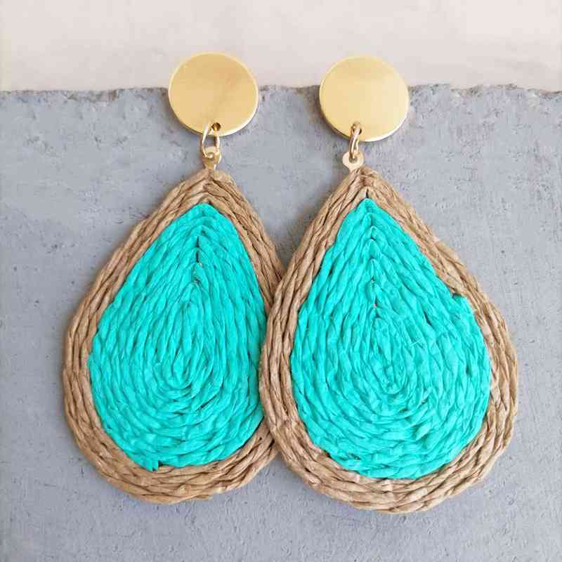 Raffia Grass Teardrop Earrings