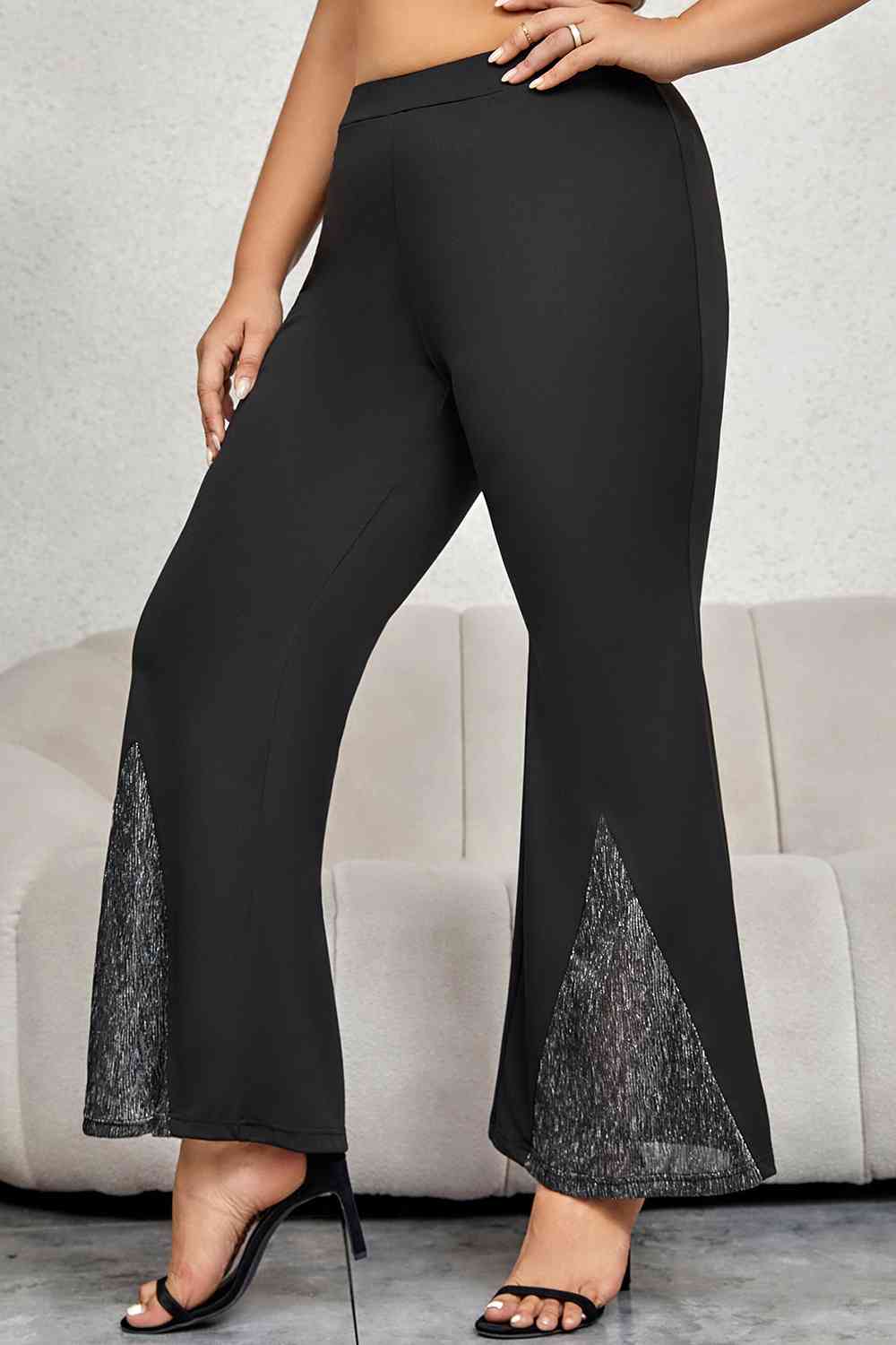 Plus Size High Waist Flare Pants