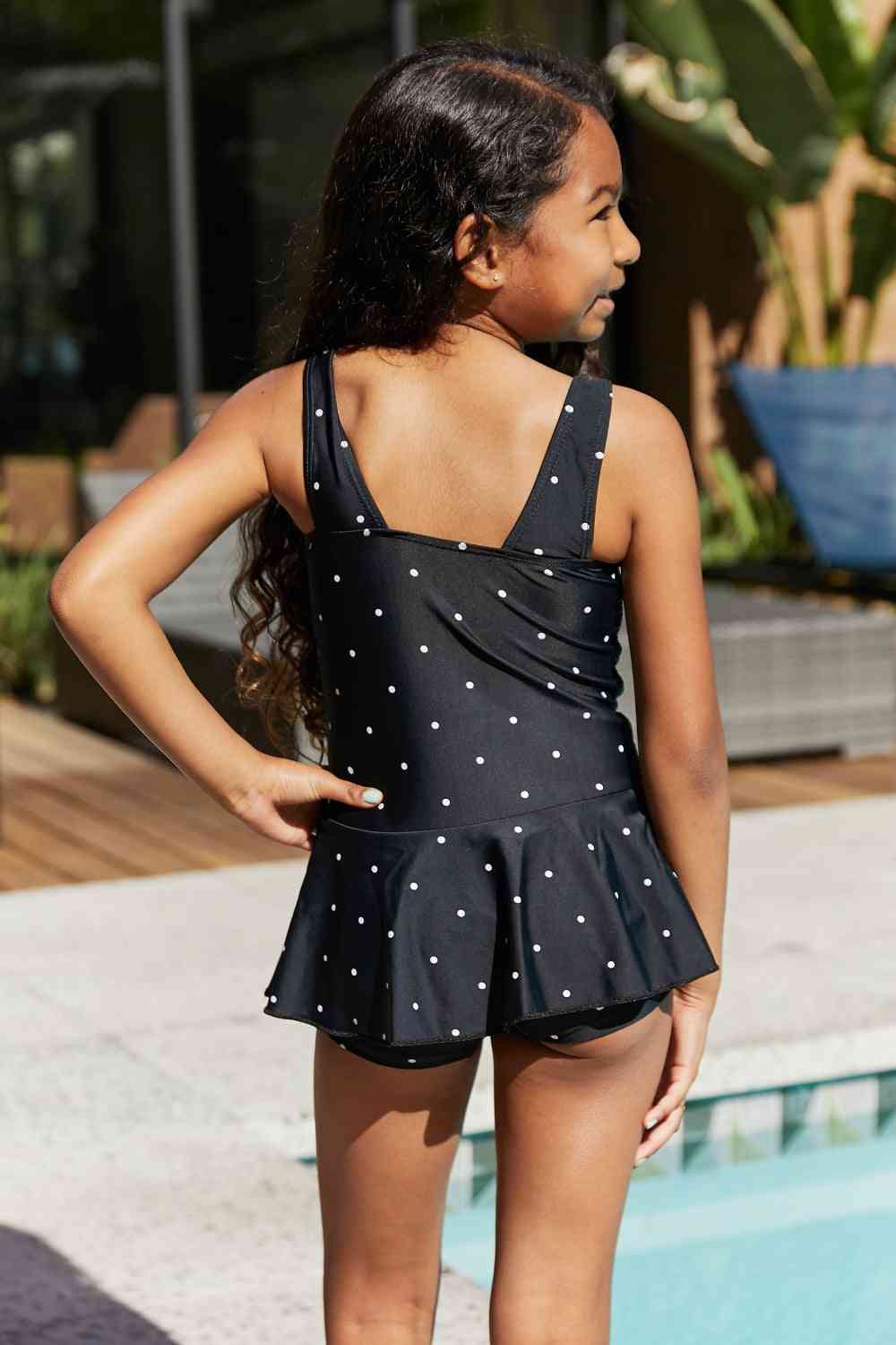 Marina West Swim Clear Waters Swim Dress in Black/White Dot