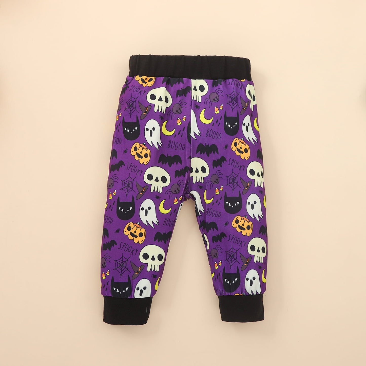 MY FIRST HALLOWEEN Graphic Round Neck Bodysuit and Printed Long Pants Set