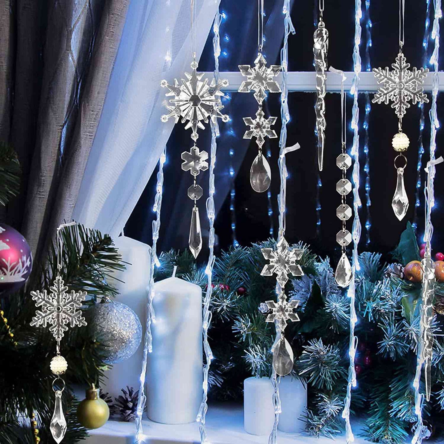 10-Piece Acrylic Icicle Ornaments