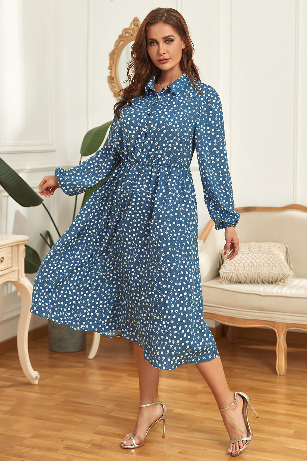 Plus Size Long Sleeve Shirt Dress