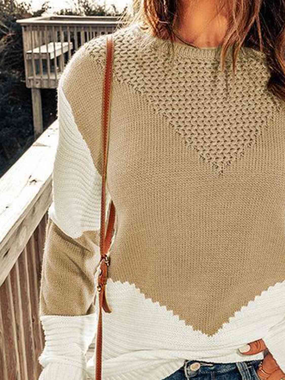 Contrast Round Neck Sweater