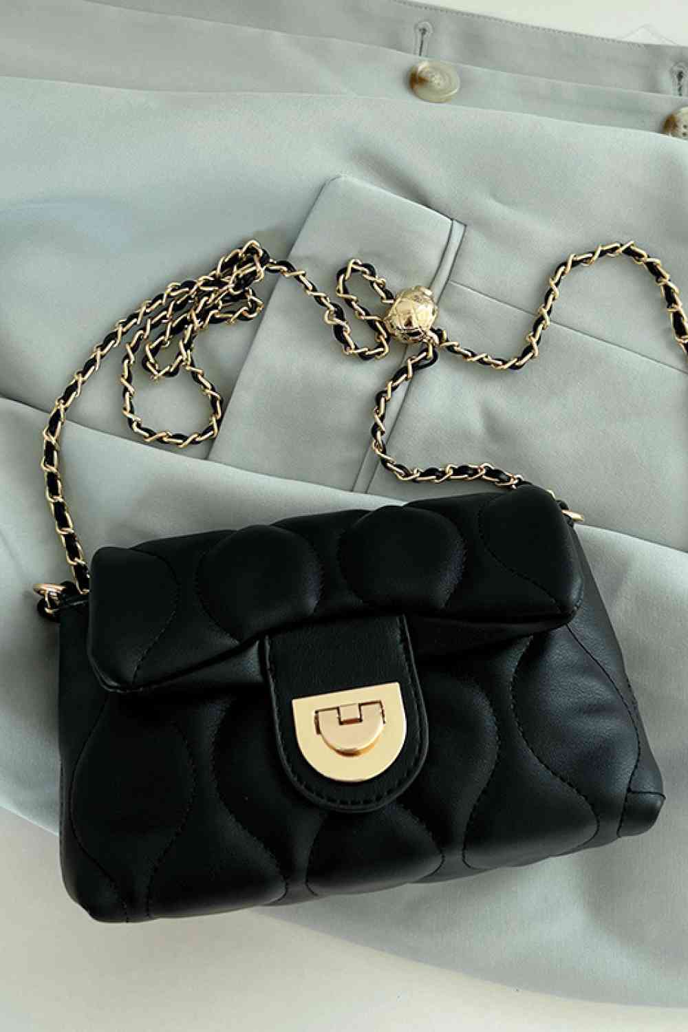 PU Leather Adjustable Chain Crossbody Bag