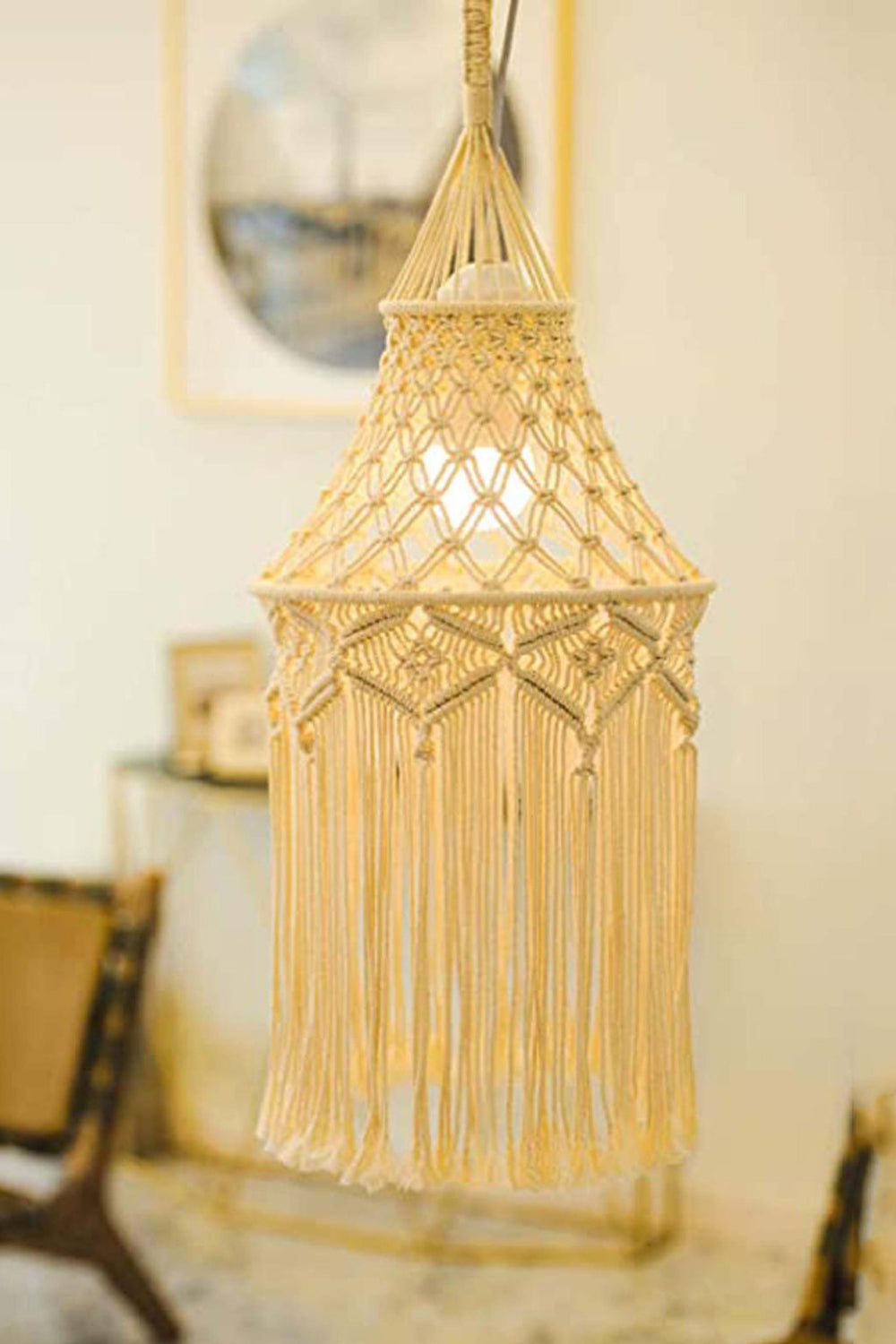 Macrame Hanging Lampshade