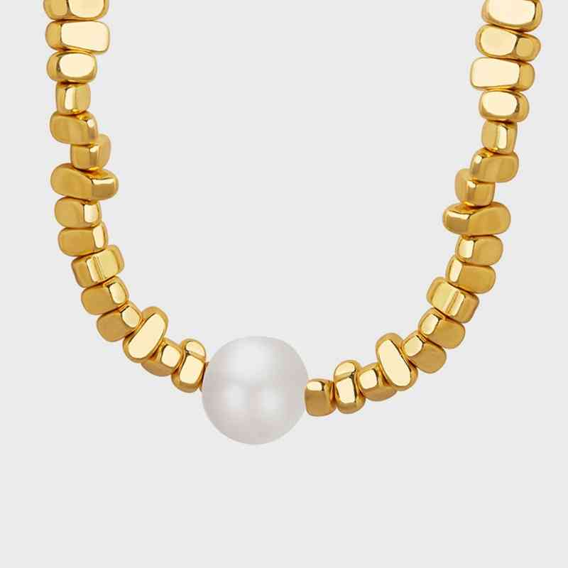 Pearl Geometric Bead Necklace