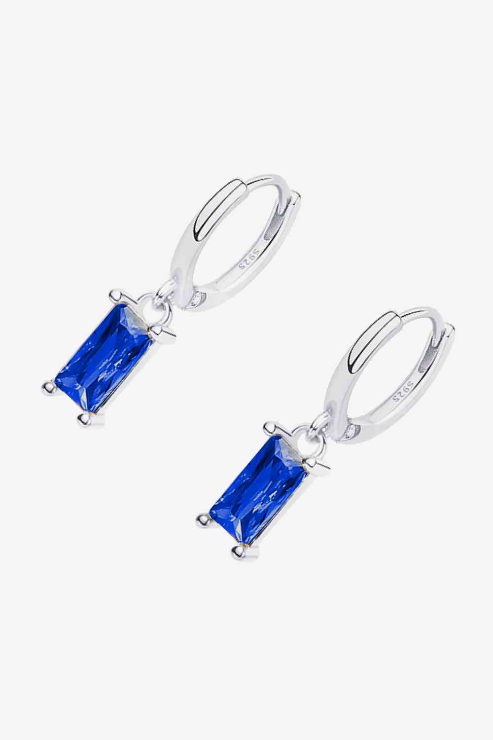 Retro 925 Sterling Silver Cubic Zirconia Drop Earrings