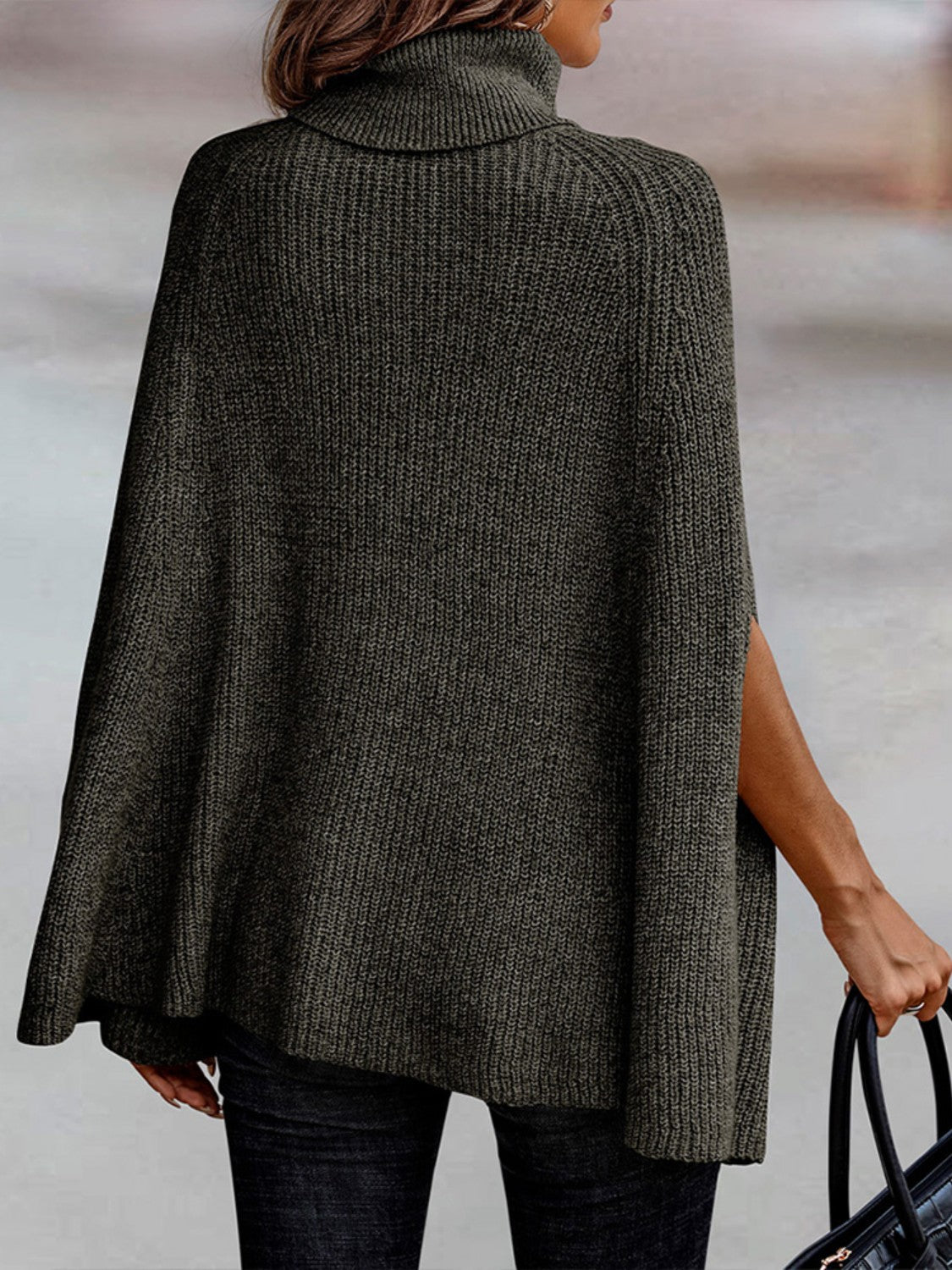 Turtleneck Dolman Sleeve Poncho