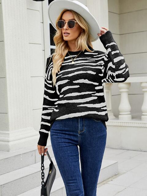 Round Neck Drop Shoulder Sweater