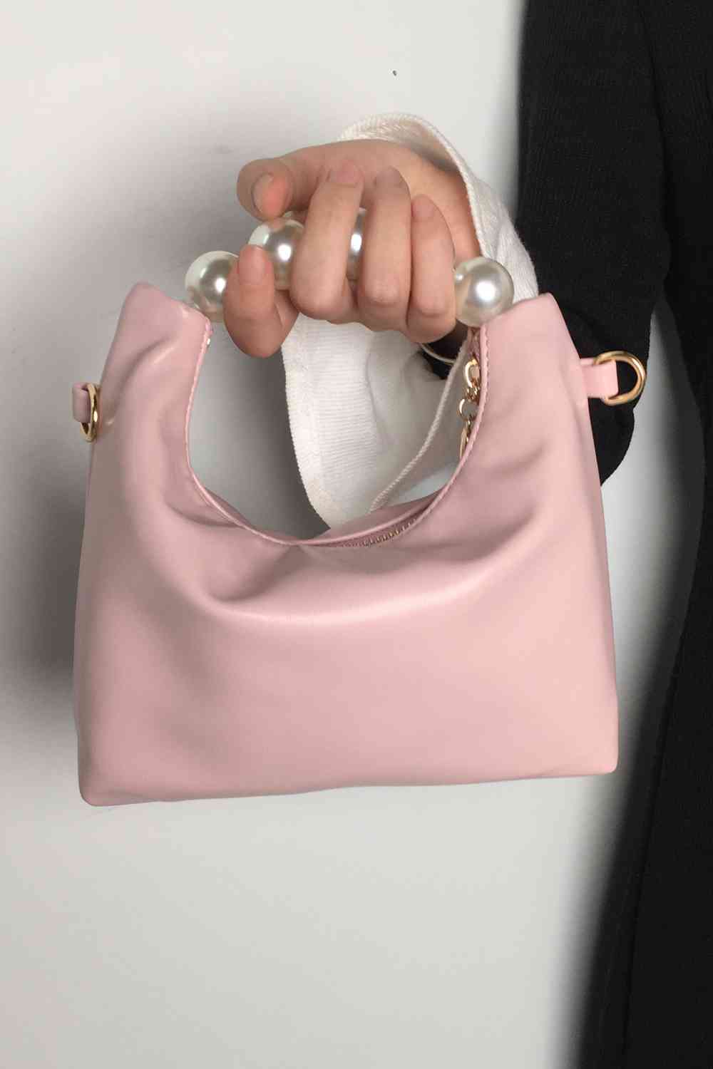 Adored PU Leather Pearl Handbag