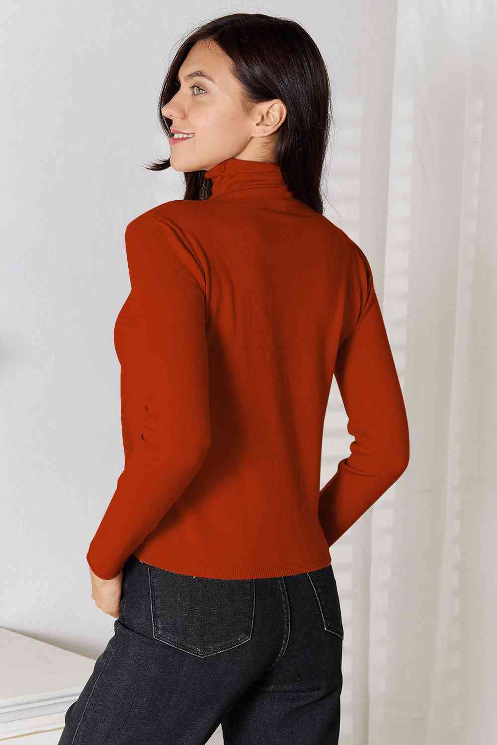 Turtleneck Long Sleeve Knit Top