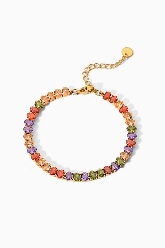 18K Gold Plated Multicolored Zircon Bracelet