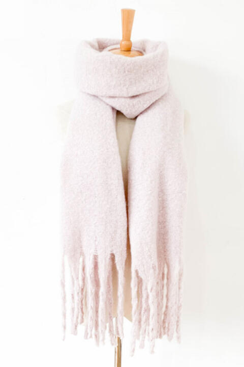 Fringe Detail Polyester Scarf