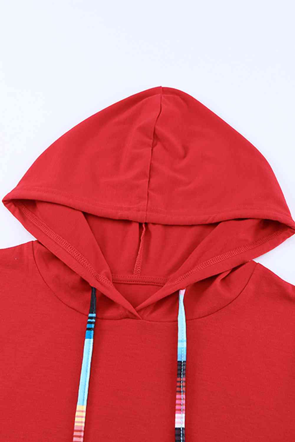 Striped Drawstring Hoodie with Kangaroo Pocket