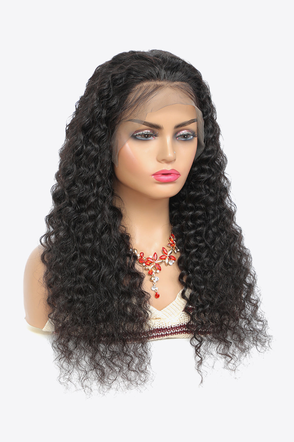 20” 13x4“ Lace Front Wigs Human Hair Curly Natural Color 150% Density