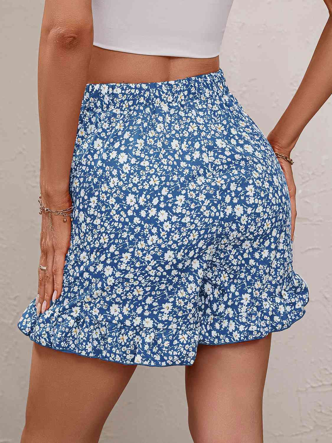 Printed Tie Waist Shorts