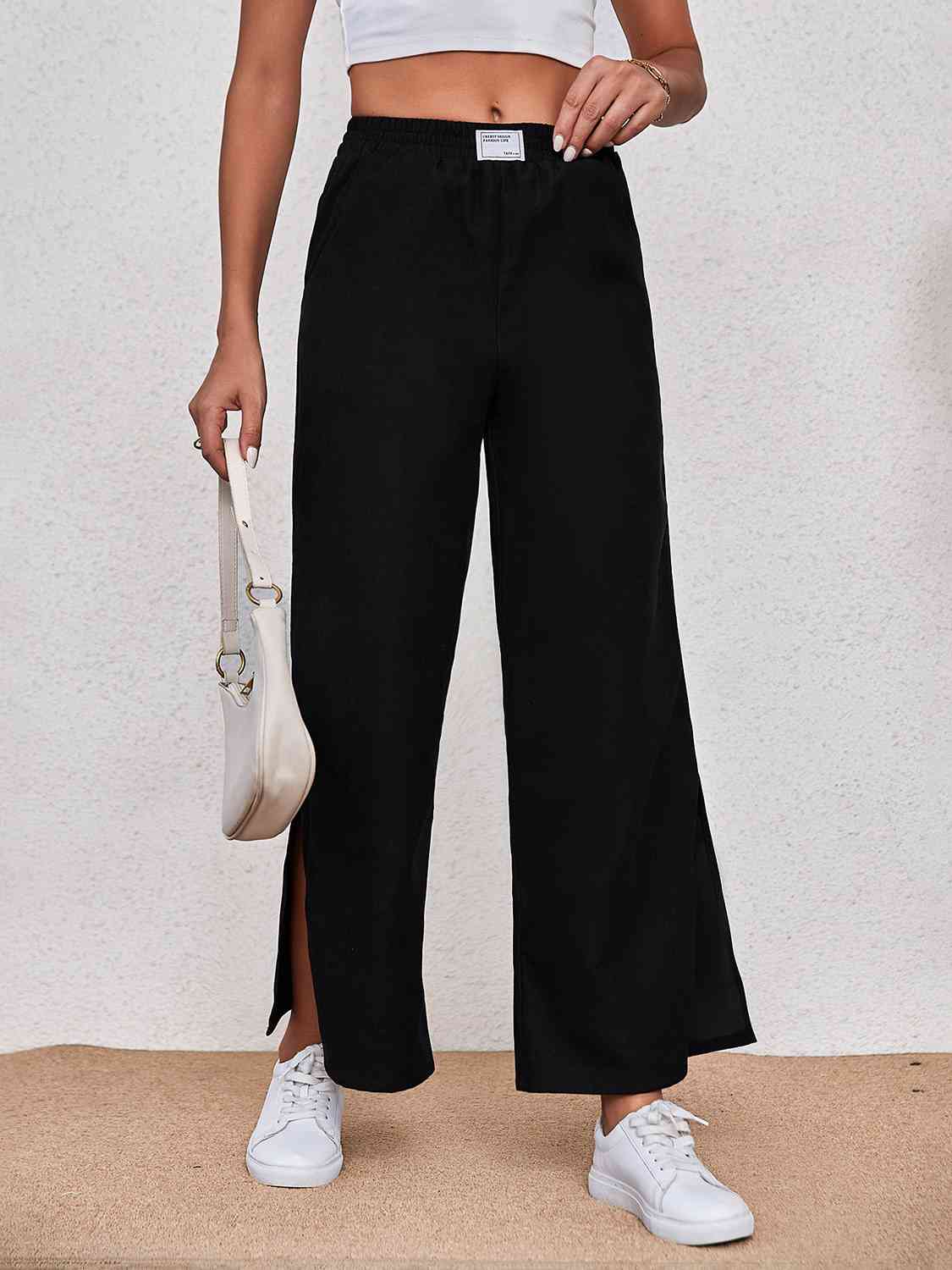 Wide Leg Slit Pants