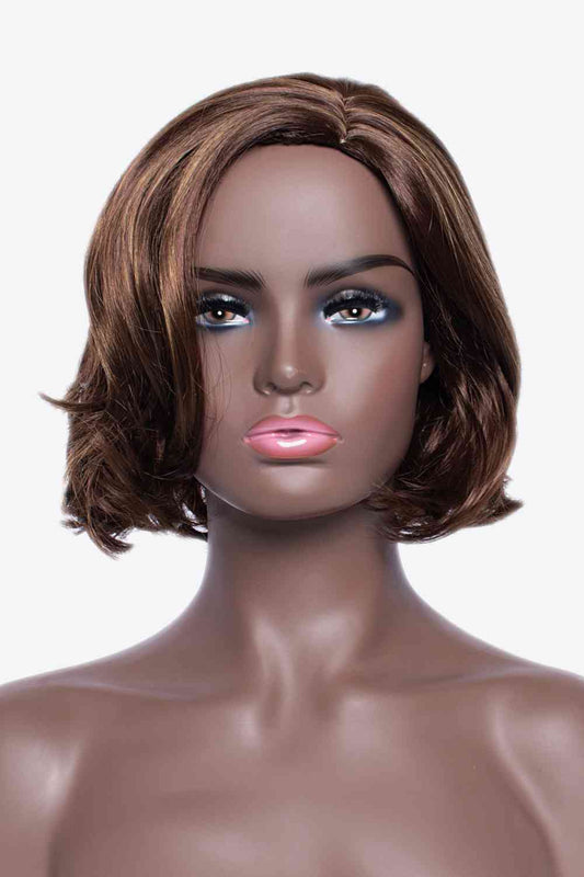 Full Machine Short Wave Bobo Wigs in Brown 10''