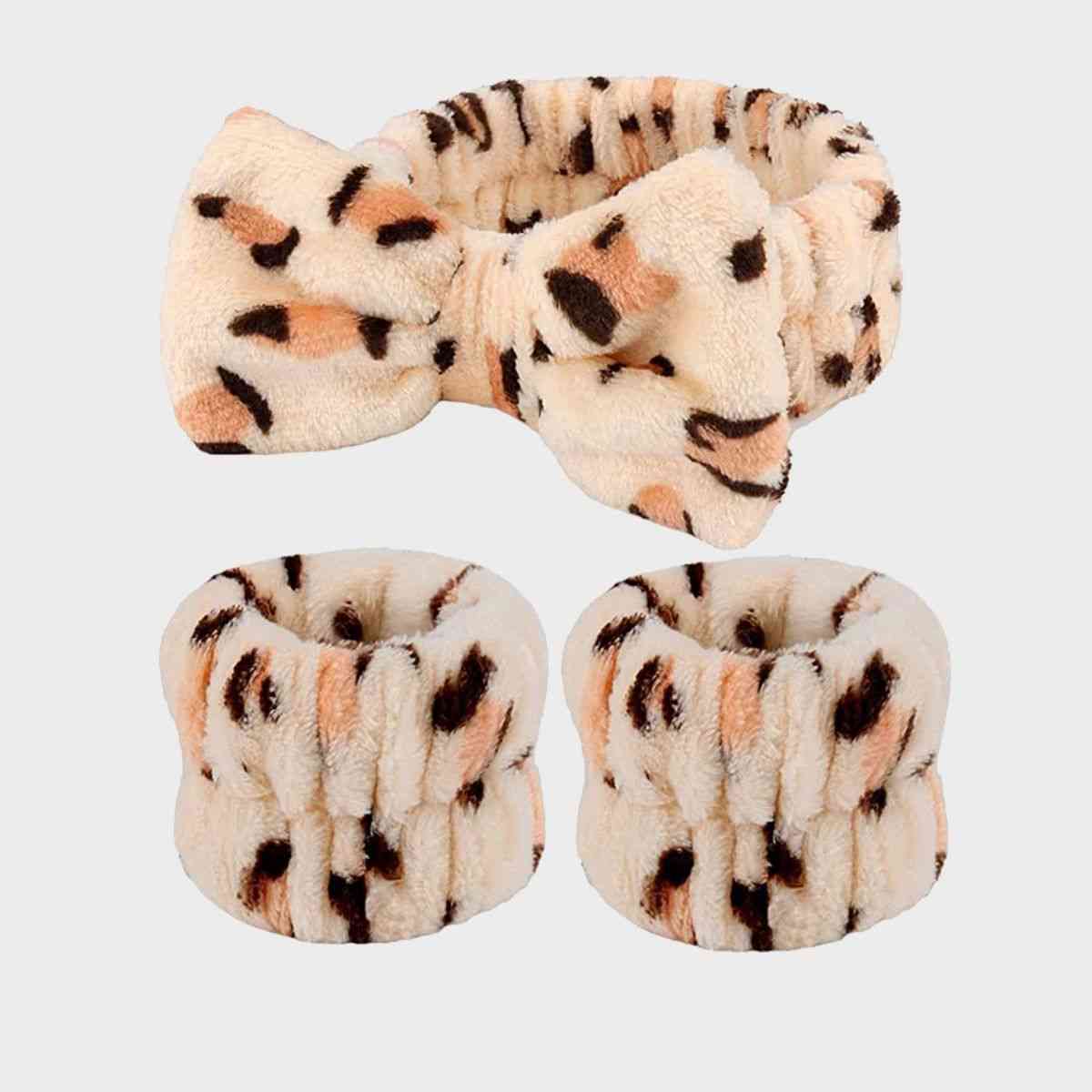 Animal Print Face Wash Wristband and Headband