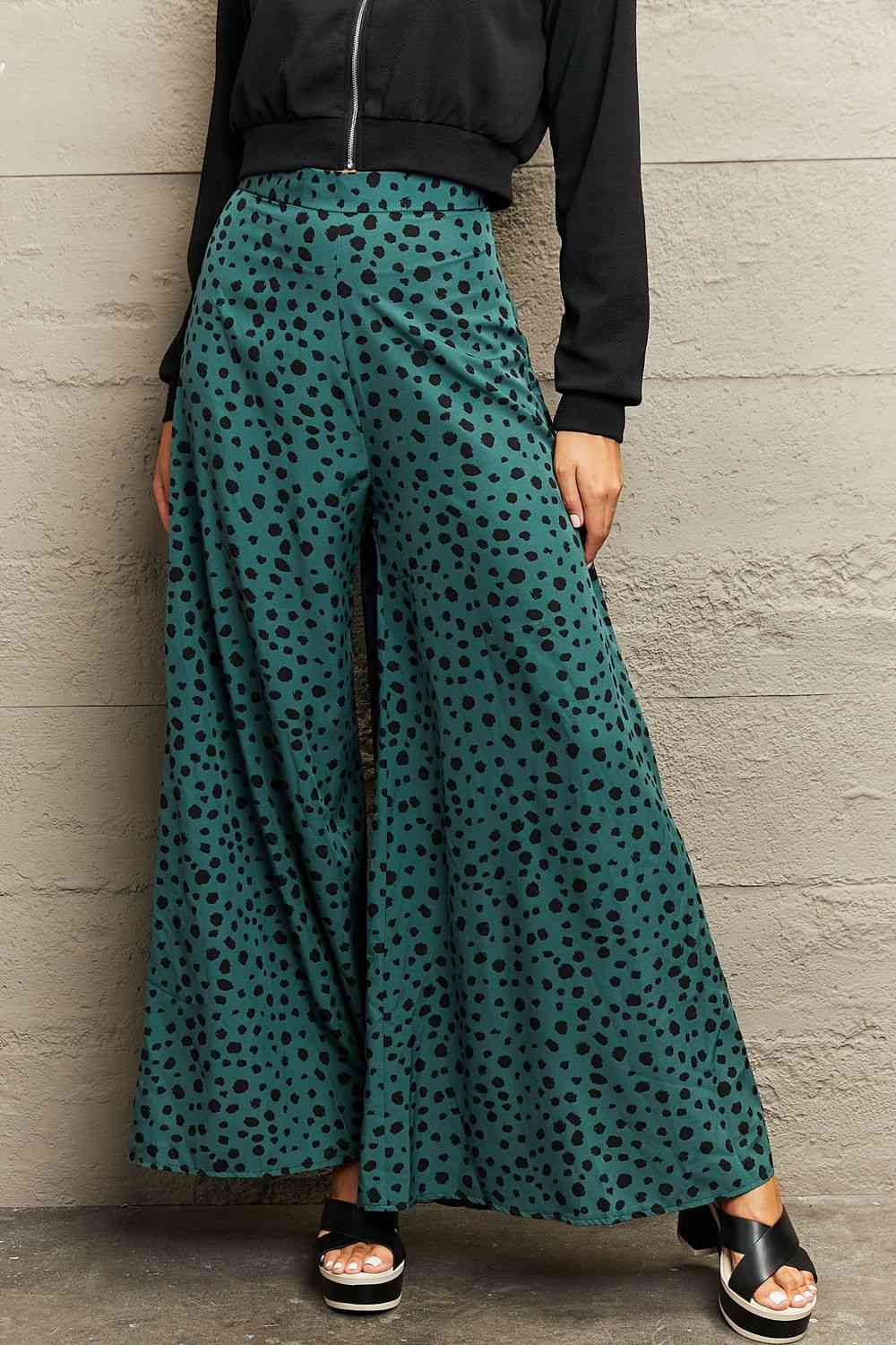 Printed Wide Leg Long Pants