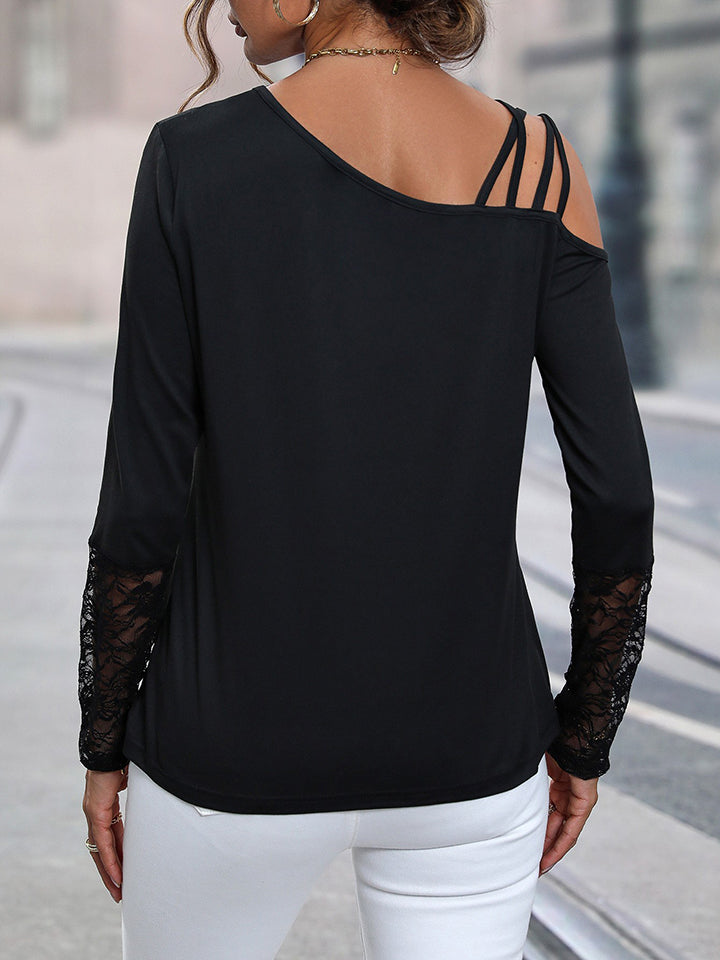 Asymmetrical Neck Lace Detail Top