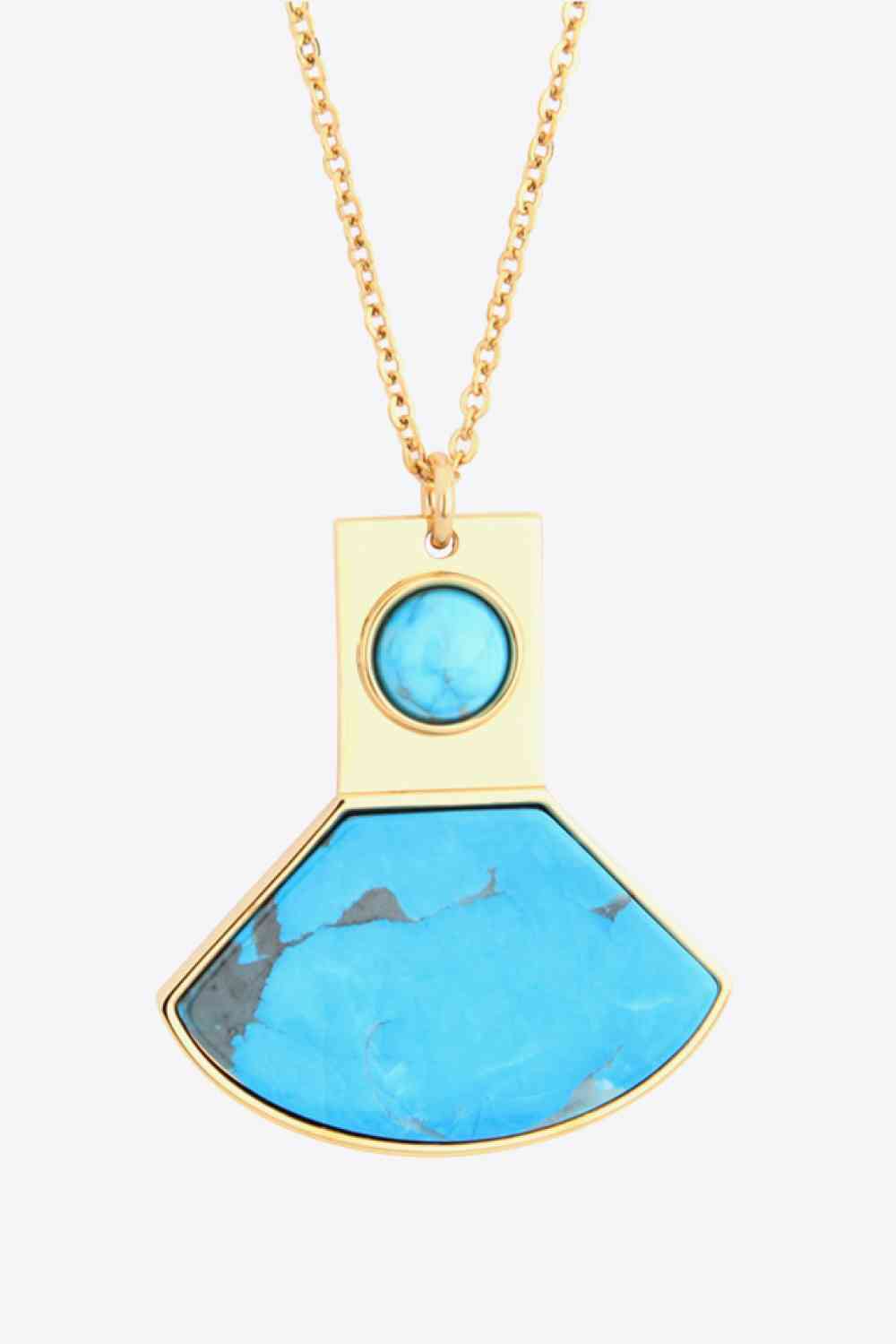 18K Gold Plated Turquoise Pendant Necklace