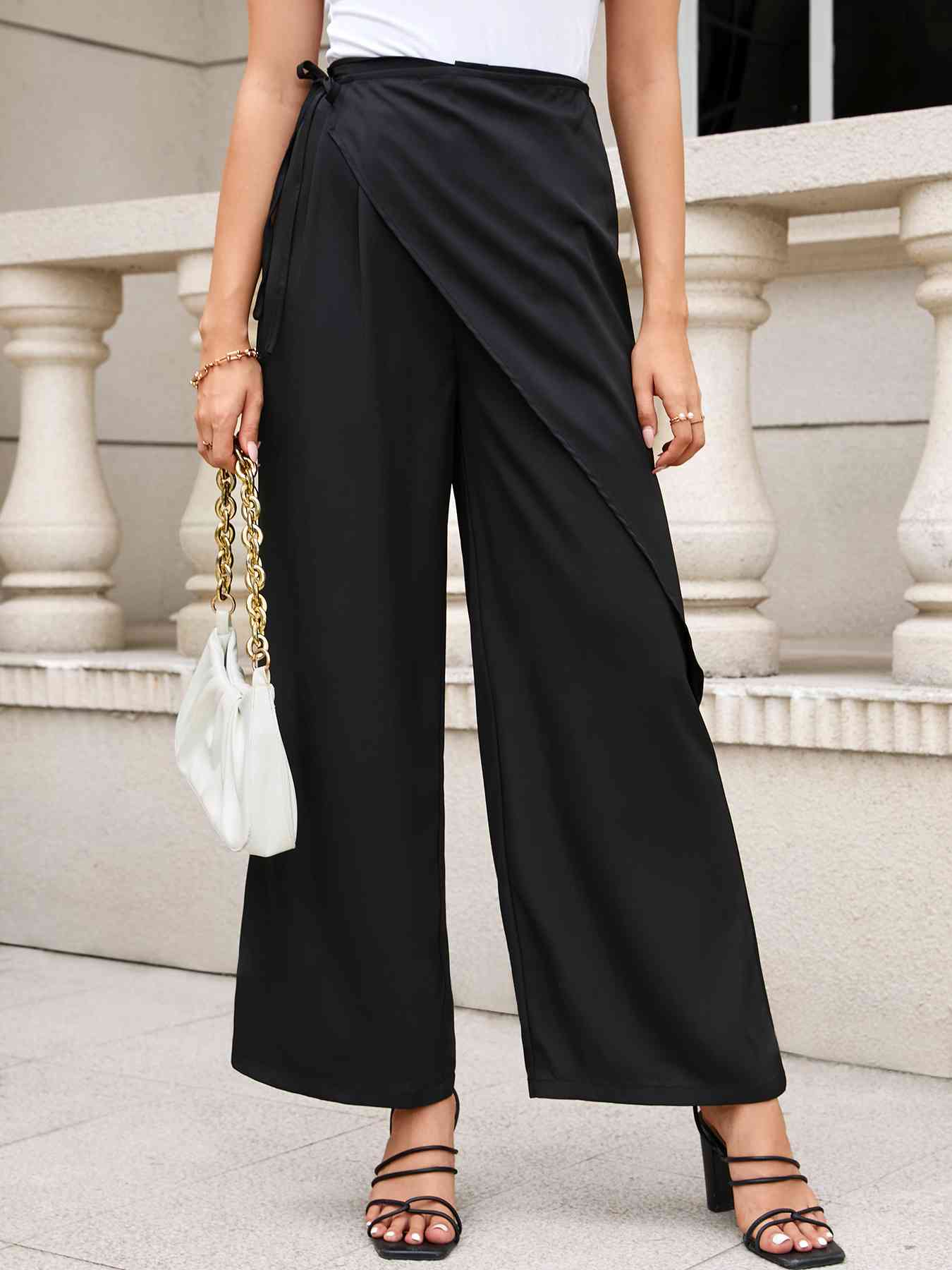 Tied Wide Leg Pants