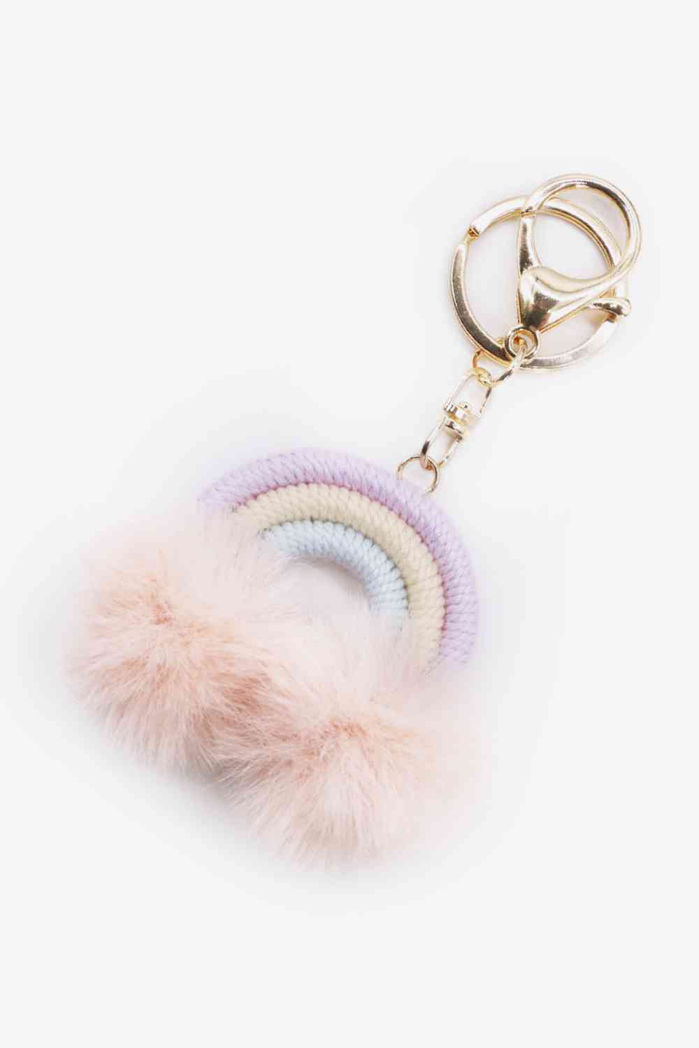 Assorted 4-Pack Rainbow Pom Pom Keychain