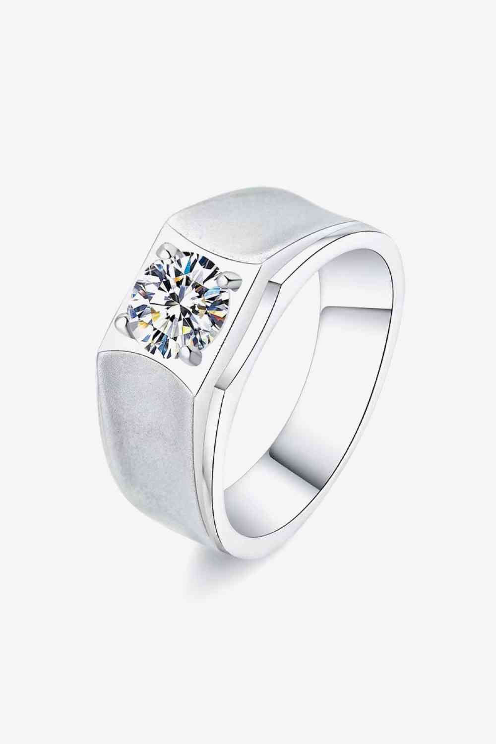 1 Carat Moissanite Wide Band Ring