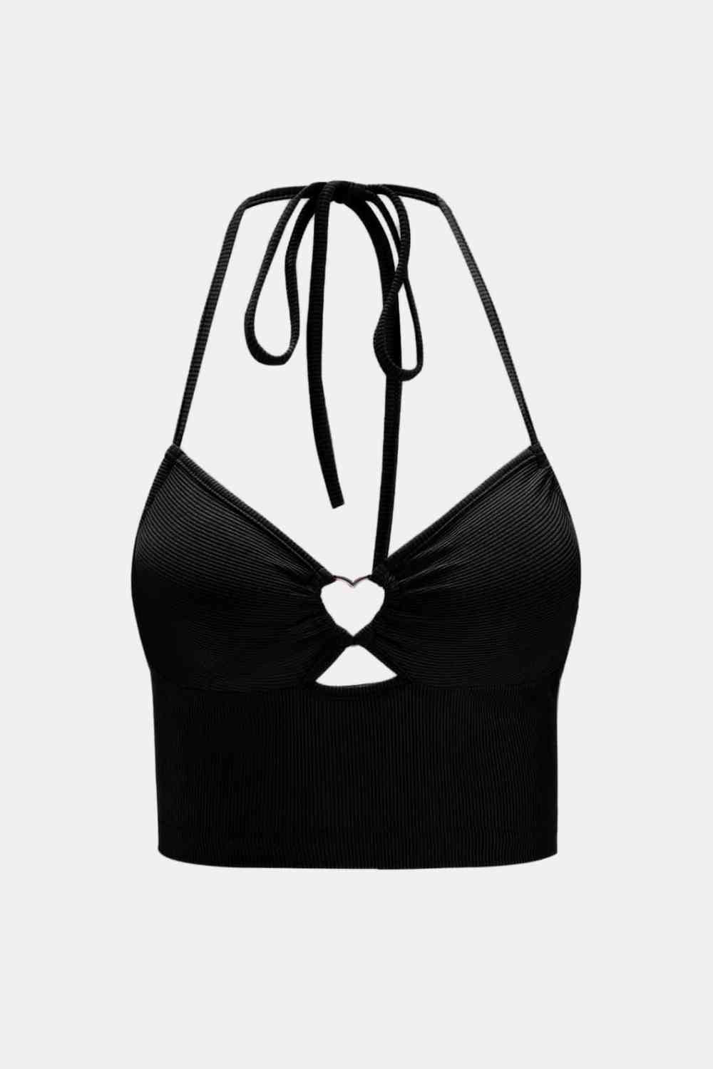 Cropped Cutout Halter Neck Cami