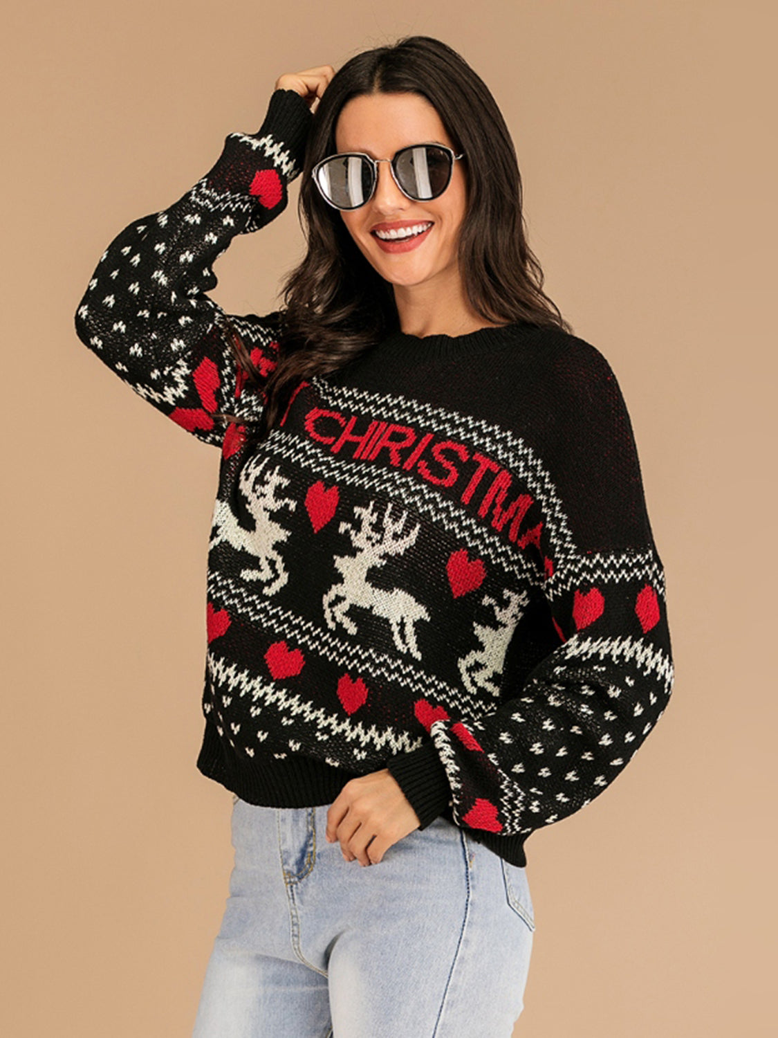 MERRY CHRISTMAS Round Neck Sweater