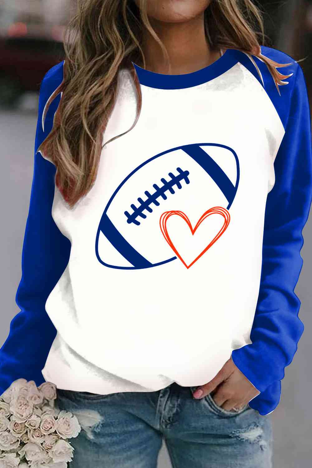 Ball Graphic Round Neck Sweatshirt