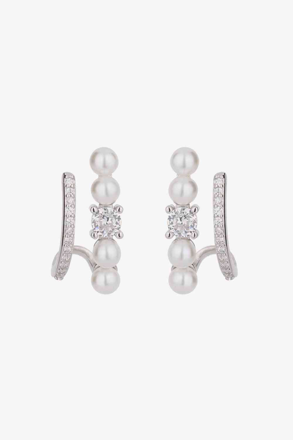 Synthetic Pearl 925 Sterling Silver Earrings