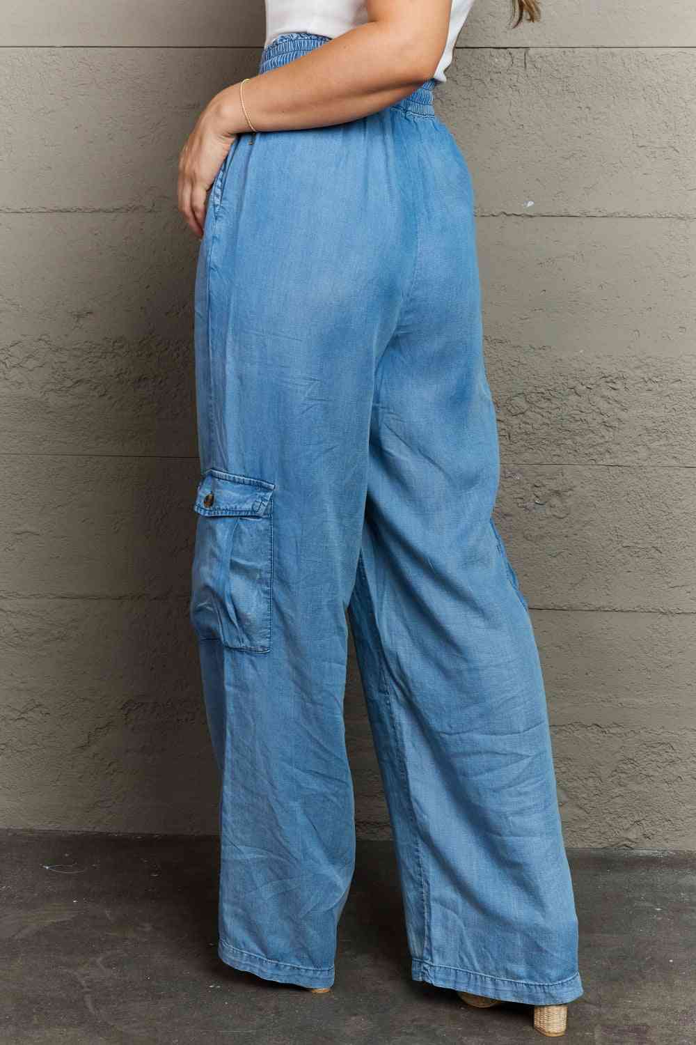 GeeGee Out Of Site Full Size Denim Cargo Pants