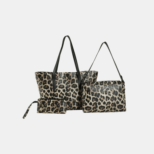 3-Piece Leopard PU Leather Bag Set