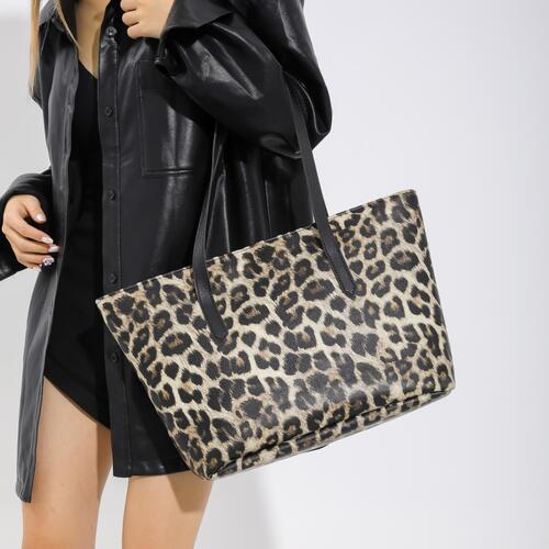 3-Piece Leopard PU Leather Bag Set