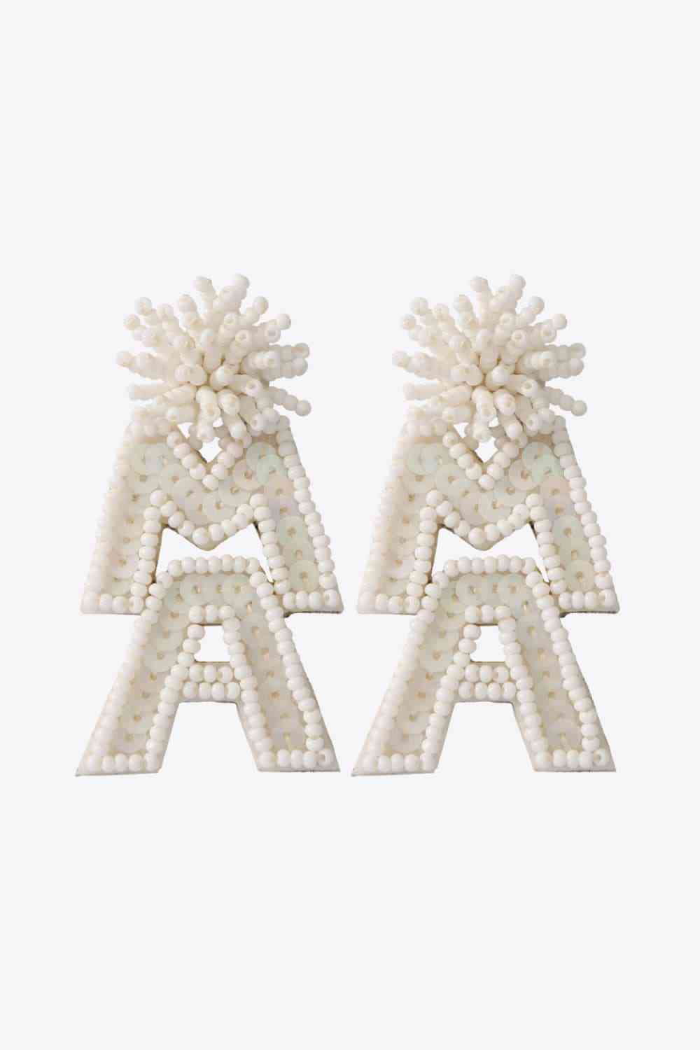 MAMA Beaded Dangle Earrings