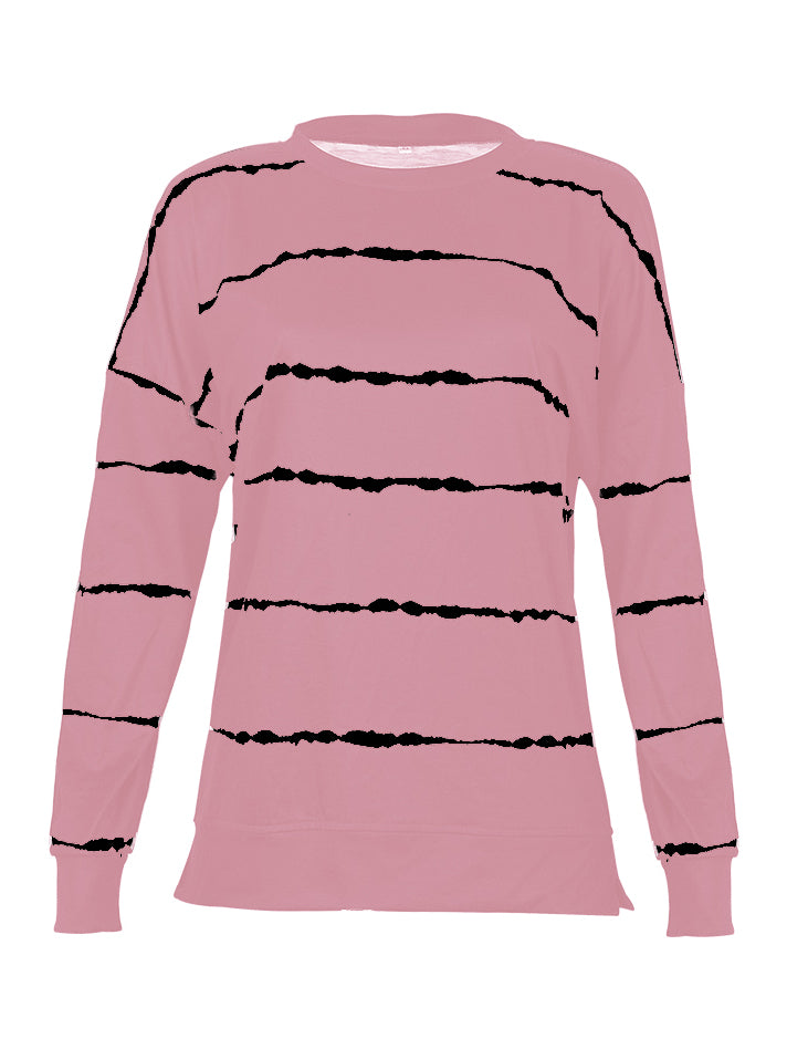 Striped Round Neck Sweatshirt